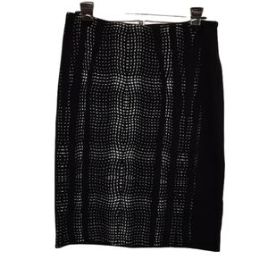 Diane Von Furstenberg Black Skirt Wool Quiet Luxury Old Money Women's Size 8
